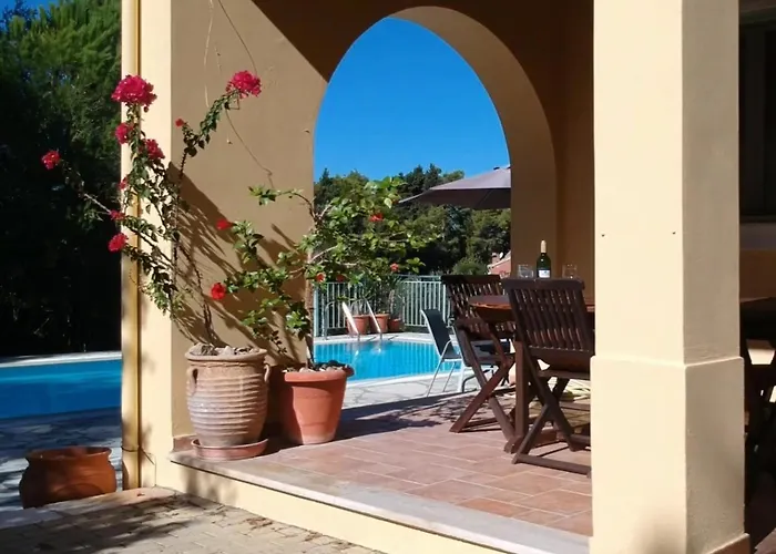 Villa Gastouri Pascalia With Heated Pool In October And Views